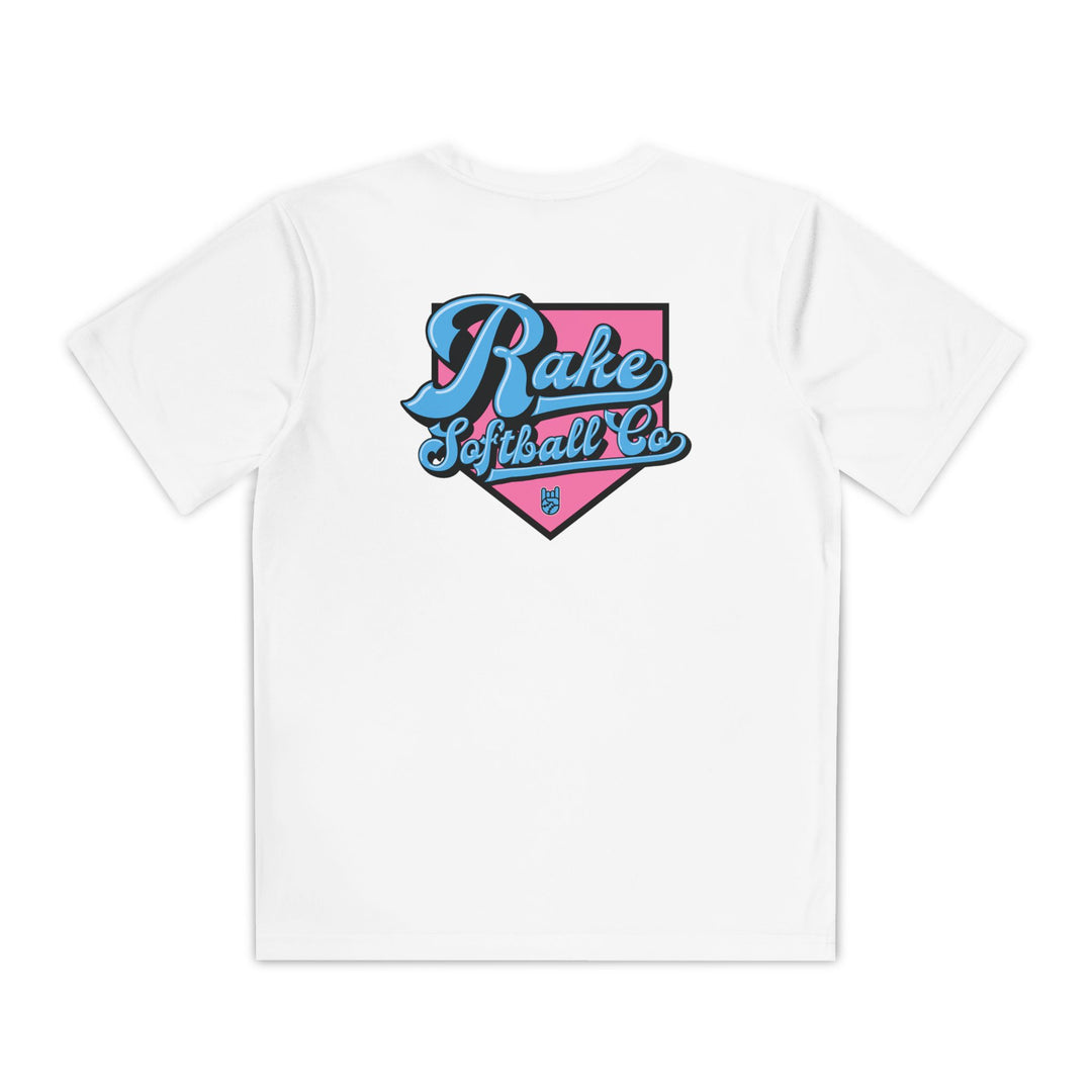 Kids Rake Softball Co. Dry Fit Tee - Rake Baseball Company - RAKE BASEBALL | BASEBALL T-SHIRT | BASEBALL CLOTHING | GOOD VIBES ONLY