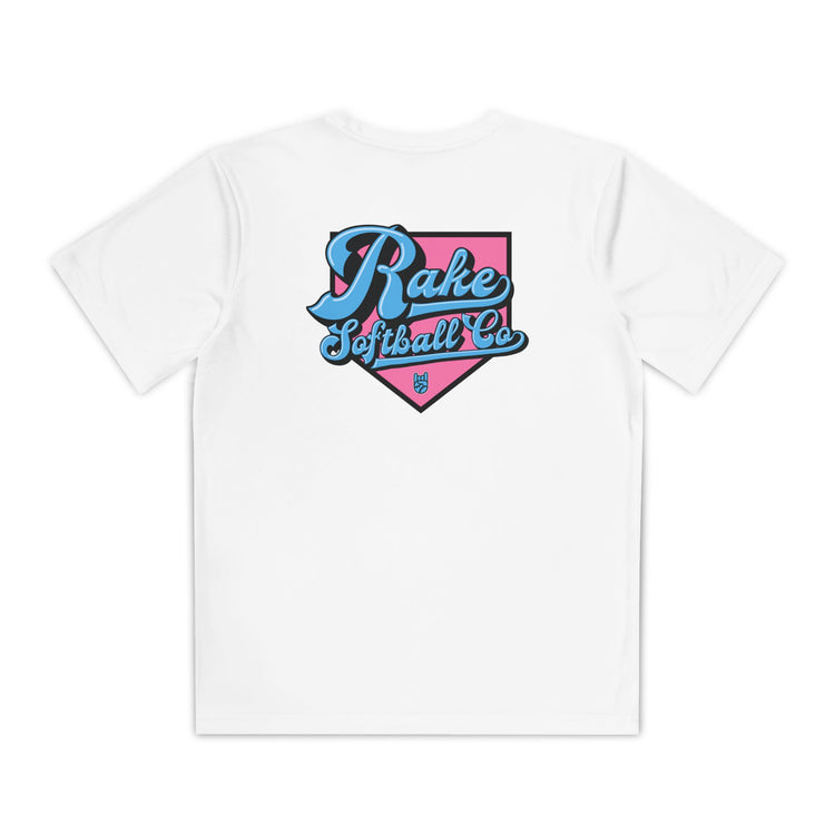 Kids Rake Softball Co. Dry Fit Tee - Rake Baseball Company - RAKE BASEBALL | BASEBALL T-SHIRT | BASEBALL CLOTHING | GOOD VIBES ONLY