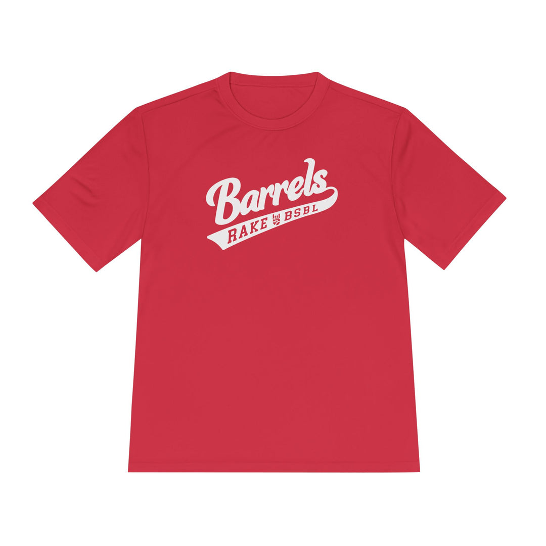 Barrels Dry Fit Tee - Rake Baseball Company - RAKE BASEBALL | BASEBALL T-SHIRT | BASEBALL CLOTHING | GOOD VIBES ONLY