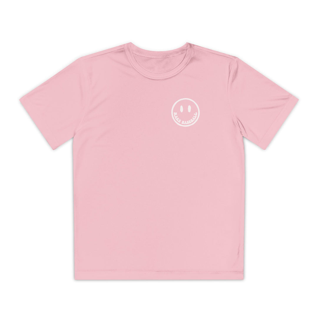 Kids Rake Smile Dry Fit Tee - Rake Baseball Company - RAKE BASEBALL | BASEBALL T-SHIRT | BASEBALL CLOTHING | GOOD VIBES ONLY