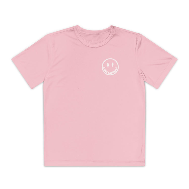 Kids Rake Smile Dry Fit Tee - Rake Baseball Company - RAKE BASEBALL | BASEBALL T-SHIRT | BASEBALL CLOTHING | GOOD VIBES ONLY