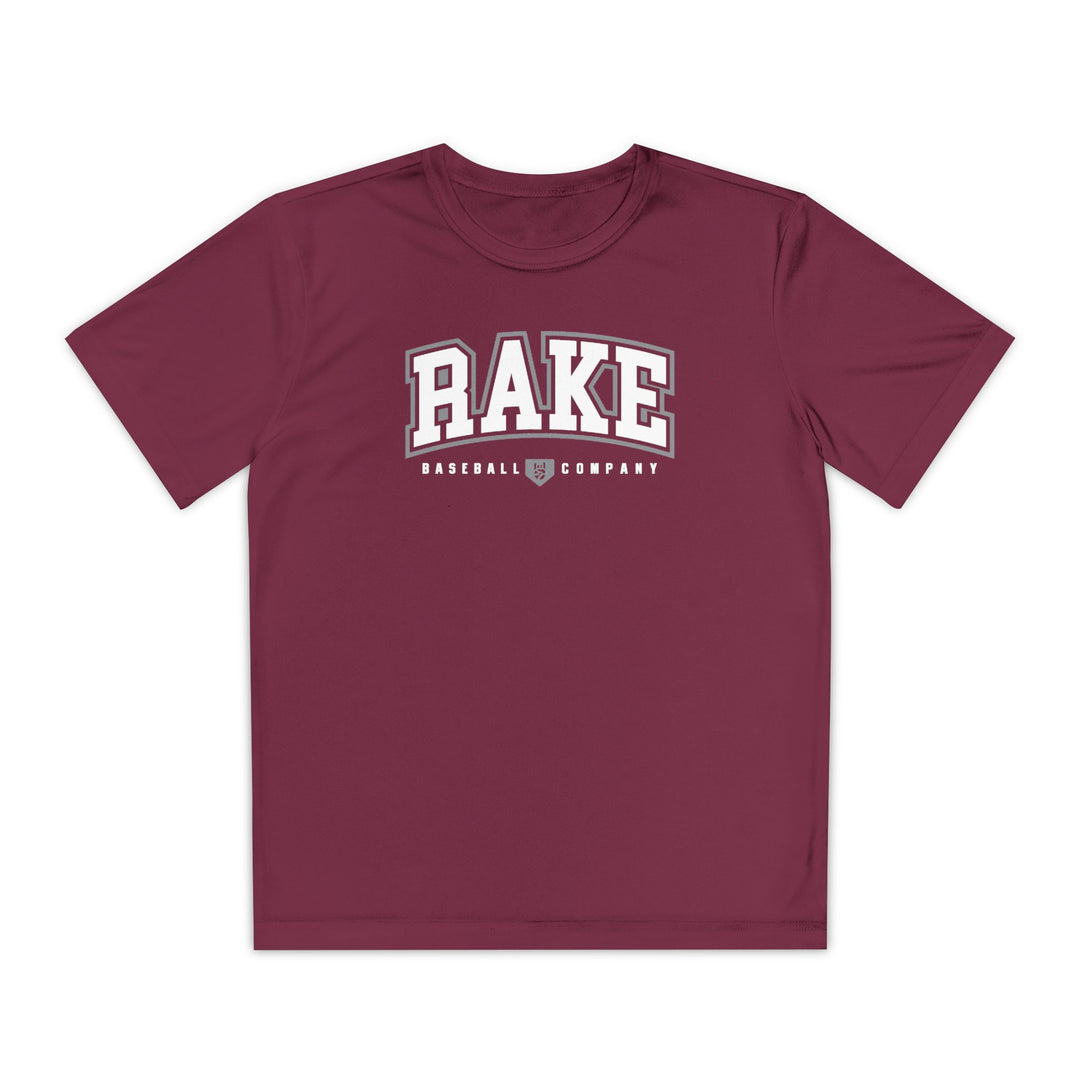 Kids Rake Collegiate Dry Fit Tee - Rake Baseball Company - RAKE BASEBALL | BASEBALL T-SHIRT | BASEBALL CLOTHING | GOOD VIBES ONLY