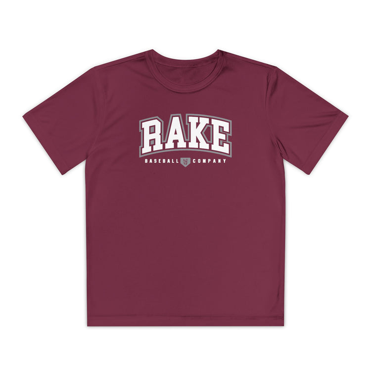 Kids Rake Collegiate Dry Fit Tee - Rake Baseball Company - RAKE BASEBALL | BASEBALL T-SHIRT | BASEBALL CLOTHING | GOOD VIBES ONLY