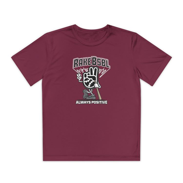 Kids Always Positive Vibes Dry Fit Tee - Rake Baseball Company - RAKE BASEBALL | BASEBALL T-SHIRT | BASEBALL CLOTHING | GOOD VIBES ONLY