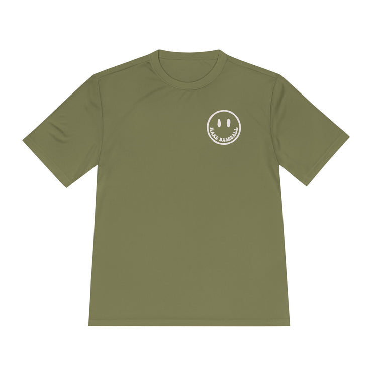 Rake Smile Dry Fit Tee - Rake Baseball Company - RAKE BASEBALL | BASEBALL T-SHIRT | BASEBALL CLOTHING | GOOD VIBES ONLY