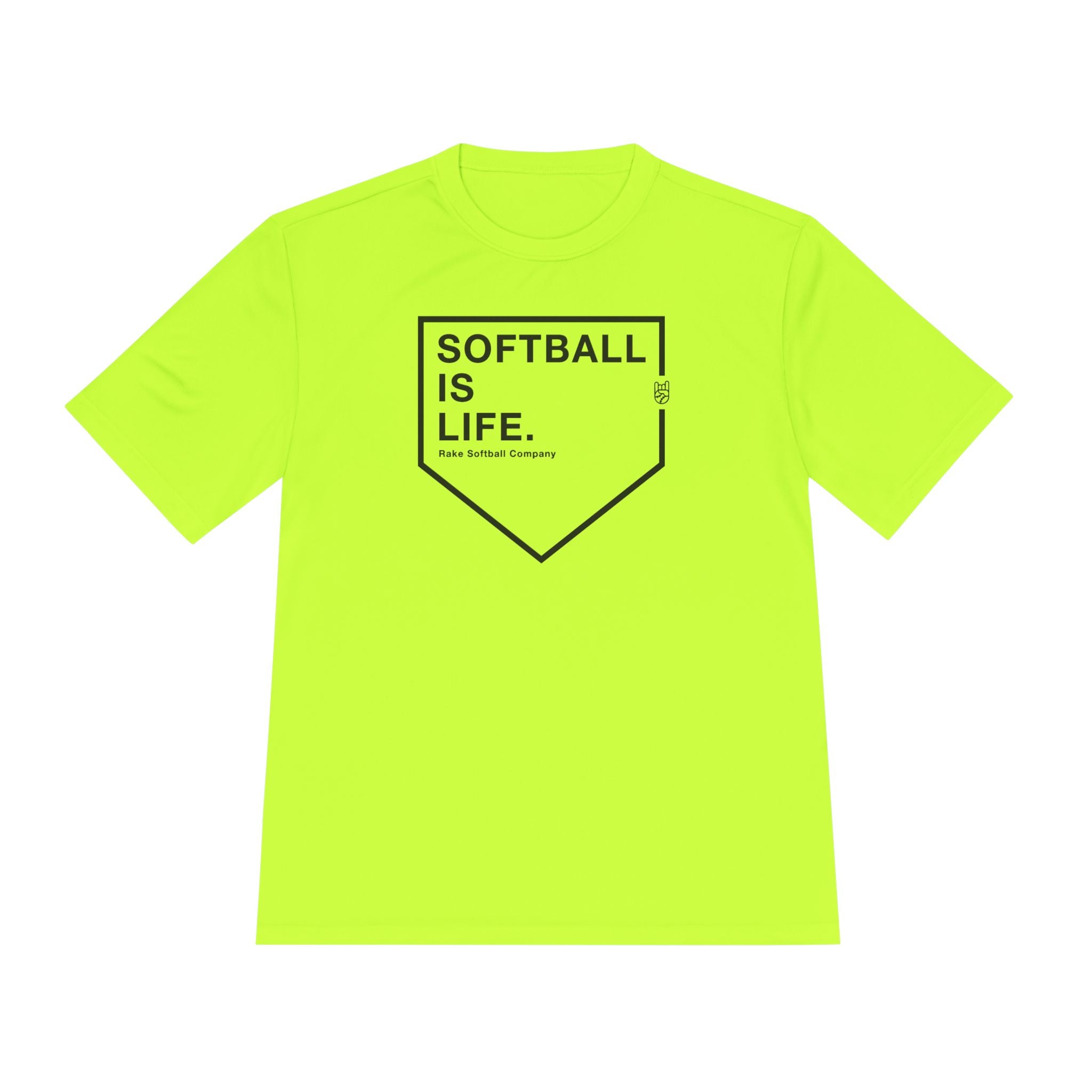 Softball Is Life Dry Fit Tee - Rake Baseball Company - RAKE BASEBALL | BASEBALL T-SHIRT | BASEBALL CLOTHING | GOOD VIBES ONLY