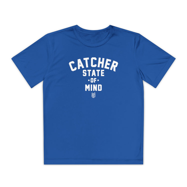 Kids Catcher State Of Mind Dry Fit Tee - Rake Baseball Company - RAKE BASEBALL | BASEBALL T-SHIRT | BASEBALL CLOTHING | GOOD VIBES ONLY