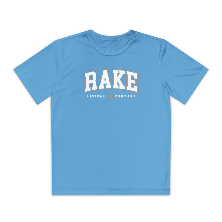 Kids Rake Collegiate Dry Fit Tee - Rake Baseball Company - RAKE BASEBALL | BASEBALL T-SHIRT | BASEBALL CLOTHING | GOOD VIBES ONLY