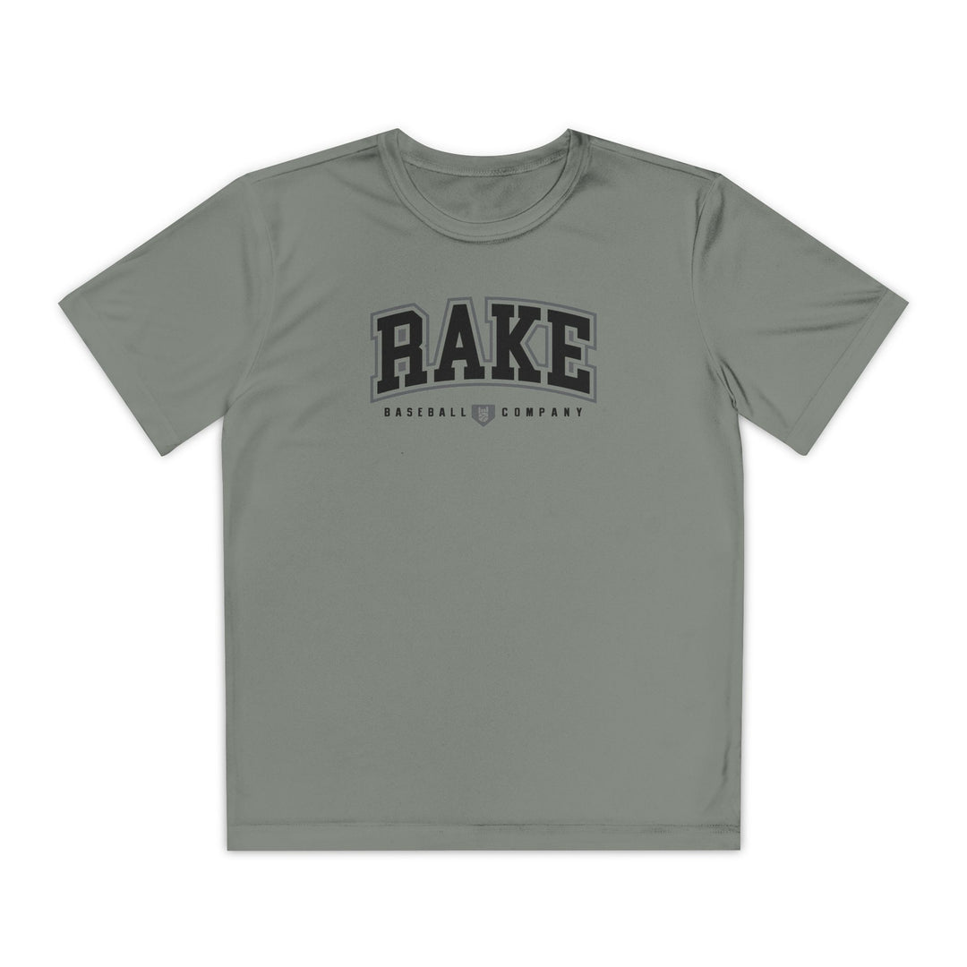 Kids Rake Collegiate Dry Fit Tee - Rake Baseball Company - RAKE BASEBALL | BASEBALL T-SHIRT | BASEBALL CLOTHING | GOOD VIBES ONLY