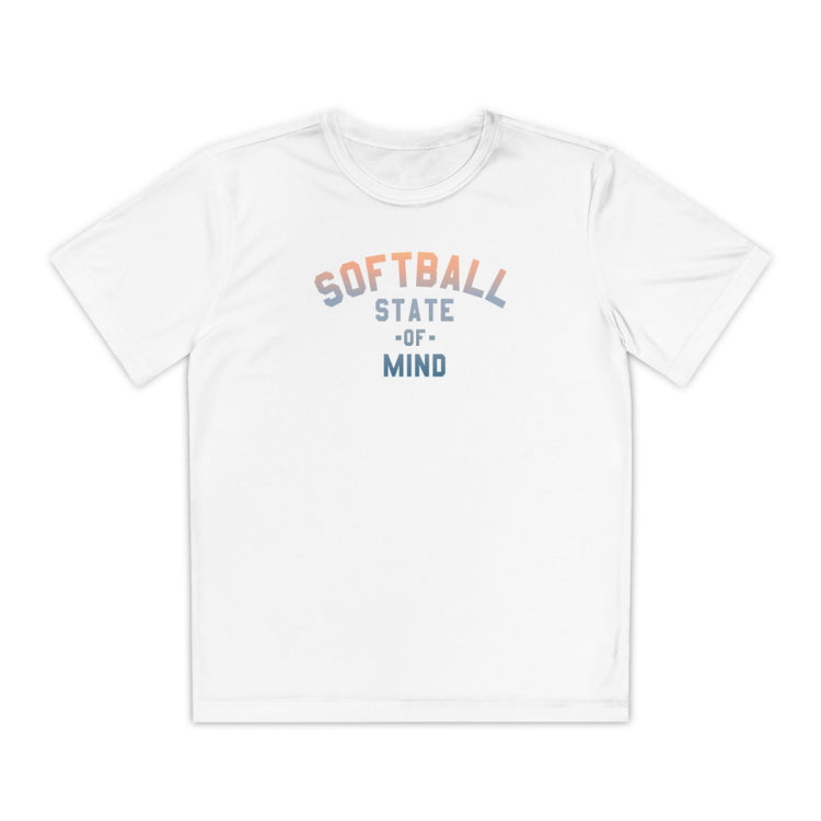 Kids Softball State Of Mind Dry Fit Tee - Rake Baseball Company - RAKE BASEBALL | BASEBALL T-SHIRT | BASEBALL CLOTHING | GOOD VIBES ONLY