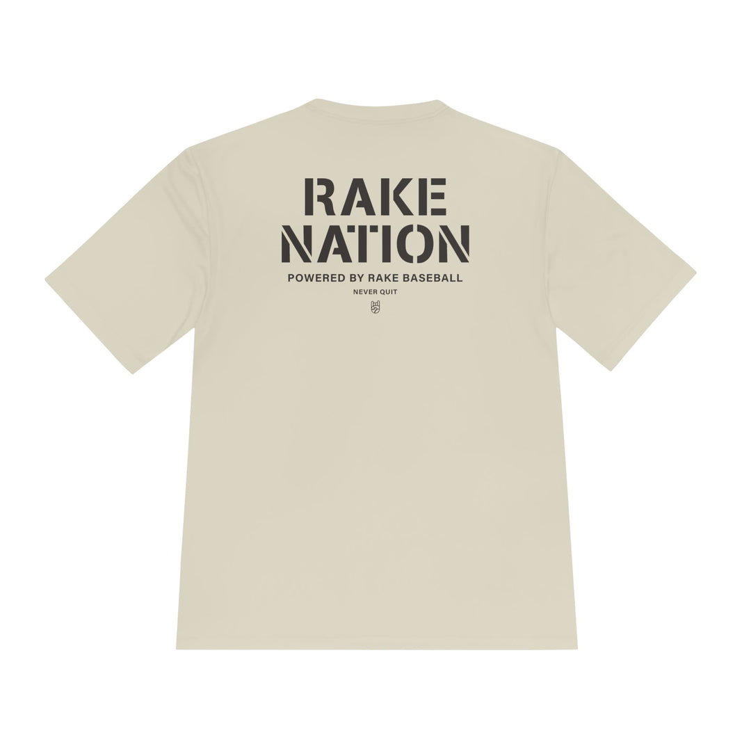 Rake Nation Dry Fit Tee - Rake Baseball Company - RAKE BASEBALL | BASEBALL T-SHIRT | BASEBALL CLOTHING | GOOD VIBES ONLY
