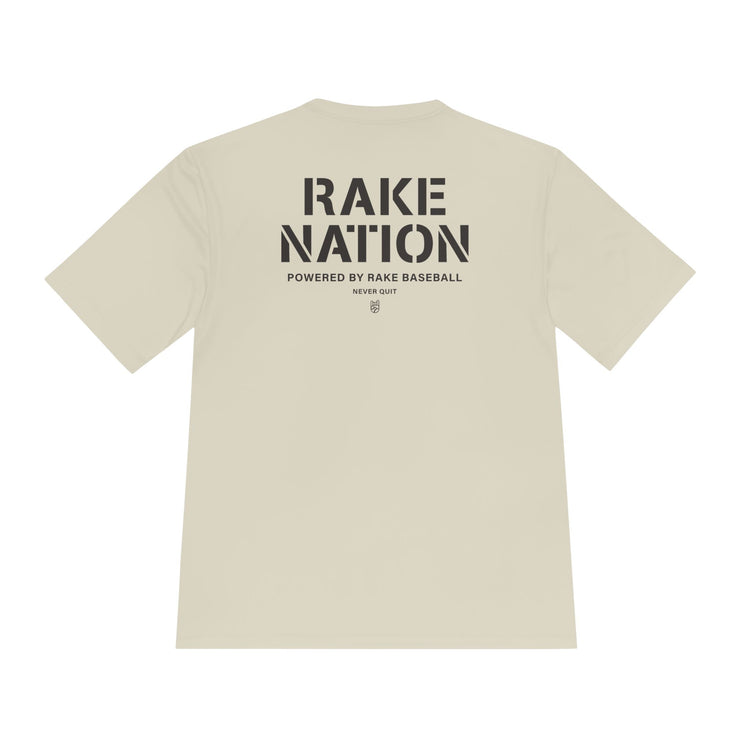 Rake Nation Dry Fit Tee - Rake Baseball Company - RAKE BASEBALL | BASEBALL T-SHIRT | BASEBALL CLOTHING | GOOD VIBES ONLY
