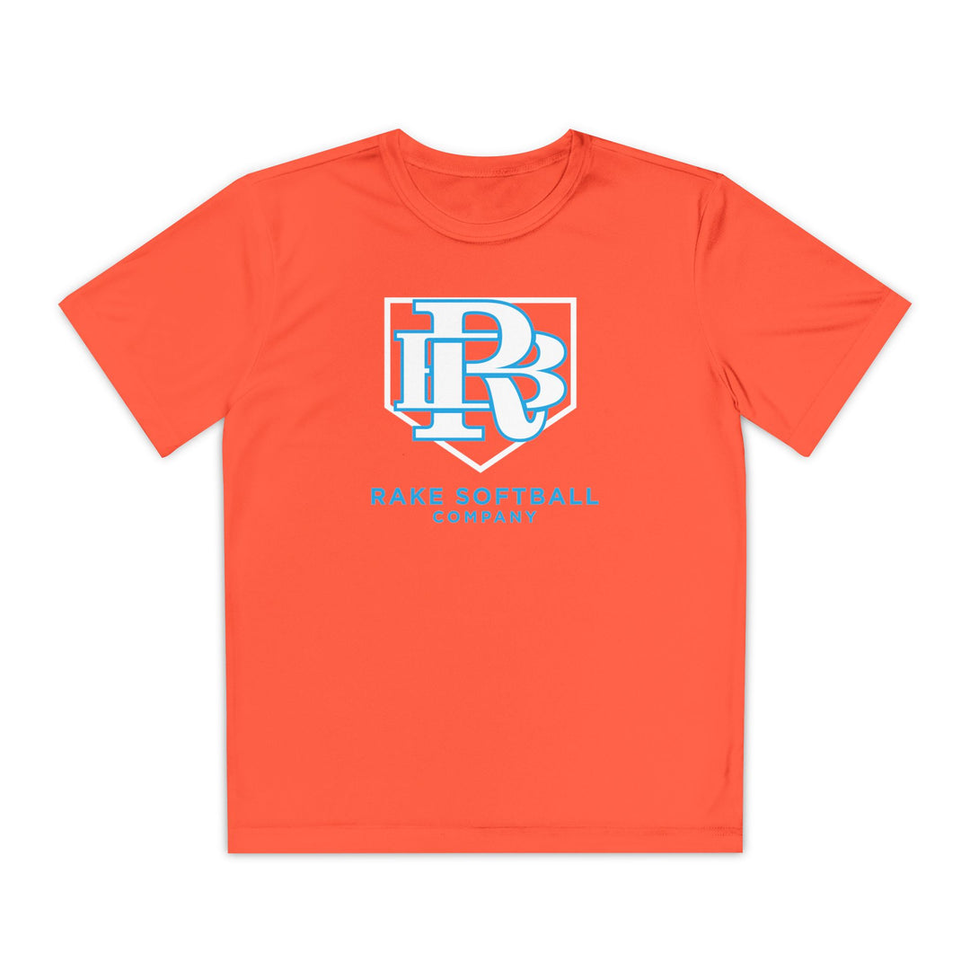 Kids RB Homeplate Softball Dry Fit Tee - Rake Baseball Company - RAKE BASEBALL | BASEBALL T-SHIRT | BASEBALL CLOTHING | GOOD VIBES ONLY