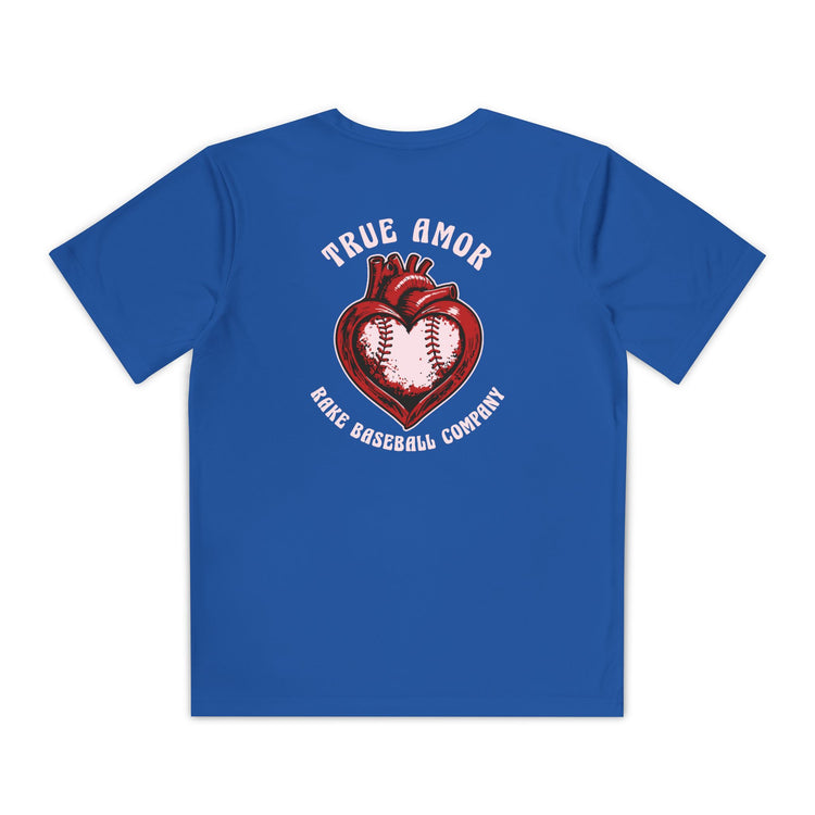 Kids True Amor Baseball Dry Fit Tee - Rake Baseball Company - RAKE BASEBALL | BASEBALL T-SHIRT | BASEBALL CLOTHING | GOOD VIBES ONLY