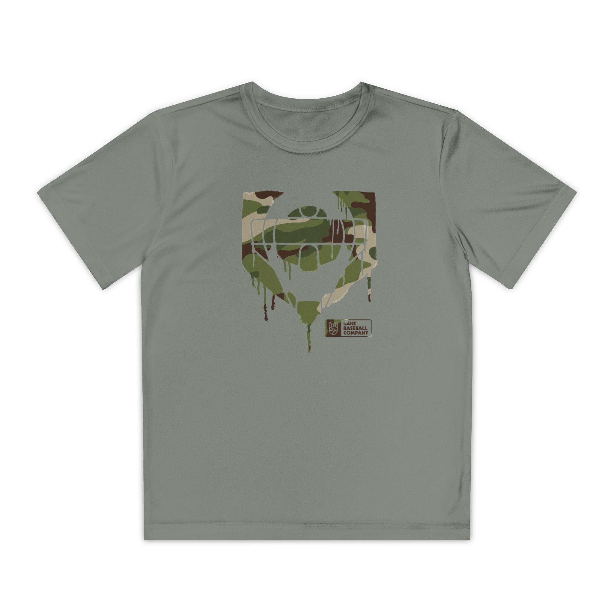 Kids Catcher's Drip Camo Dry Fit Tee - Rake Baseball Company - RAKE BASEBALL | BASEBALL T-SHIRT | BASEBALL CLOTHING | GOOD VIBES ONLY