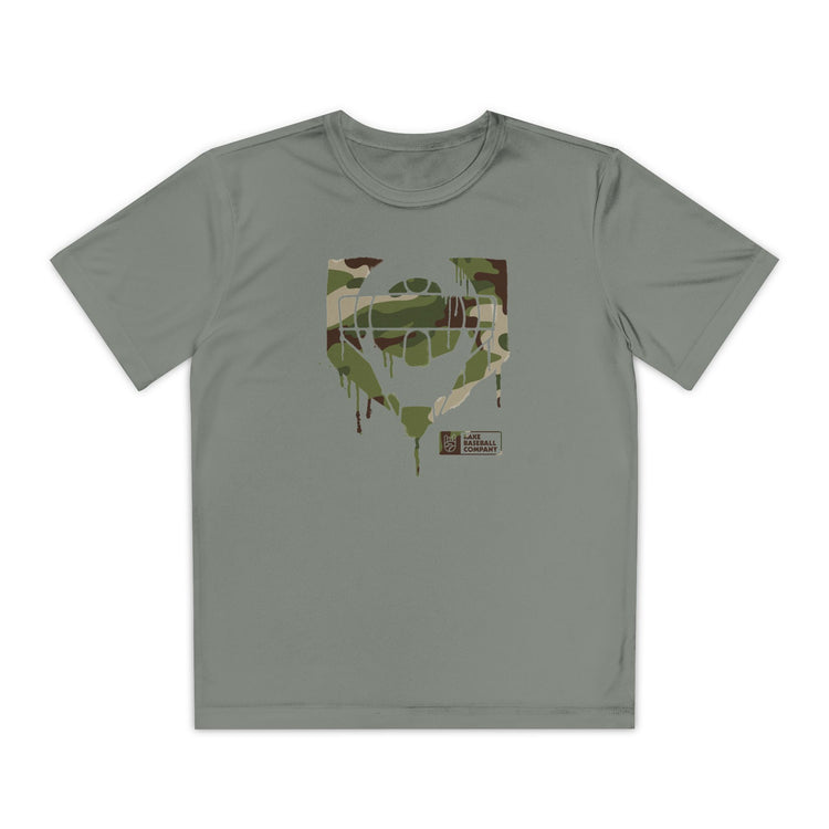 Kids Catcher's Drip Camo Dry Fit Tee - Rake Baseball Company - RAKE BASEBALL | BASEBALL T-SHIRT | BASEBALL CLOTHING | GOOD VIBES ONLY