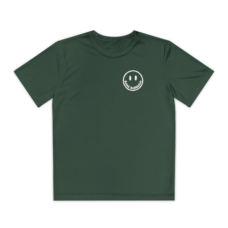 Kids Rake Smile Dry Fit Tee - Rake Baseball Company - RAKE BASEBALL | BASEBALL T-SHIRT | BASEBALL CLOTHING | GOOD VIBES ONLY