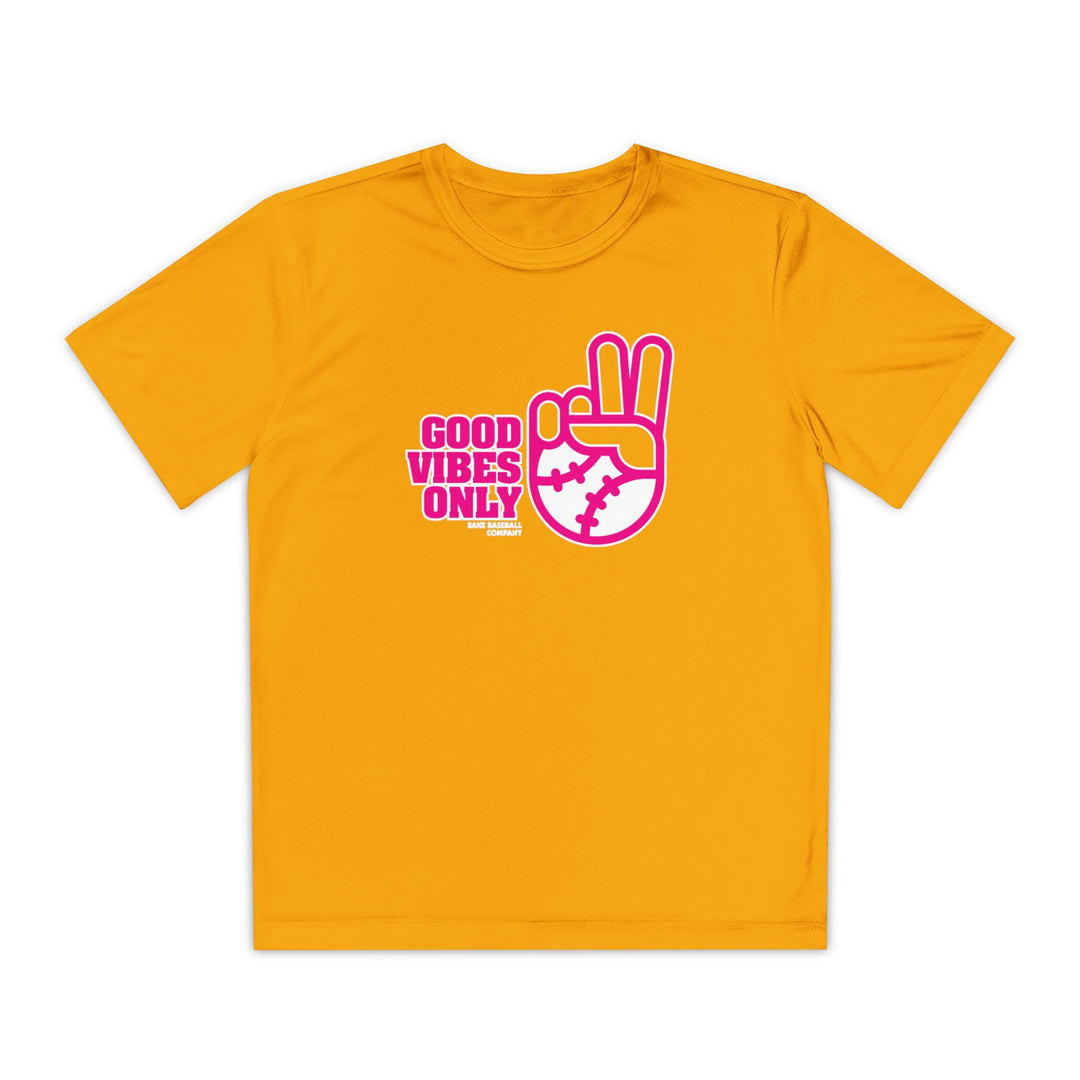 Kids Good Vibes Only Dry Fit Tee - Rake Baseball Company - RAKE BASEBALL | BASEBALL T-SHIRT | BASEBALL CLOTHING | GOOD VIBES ONLY