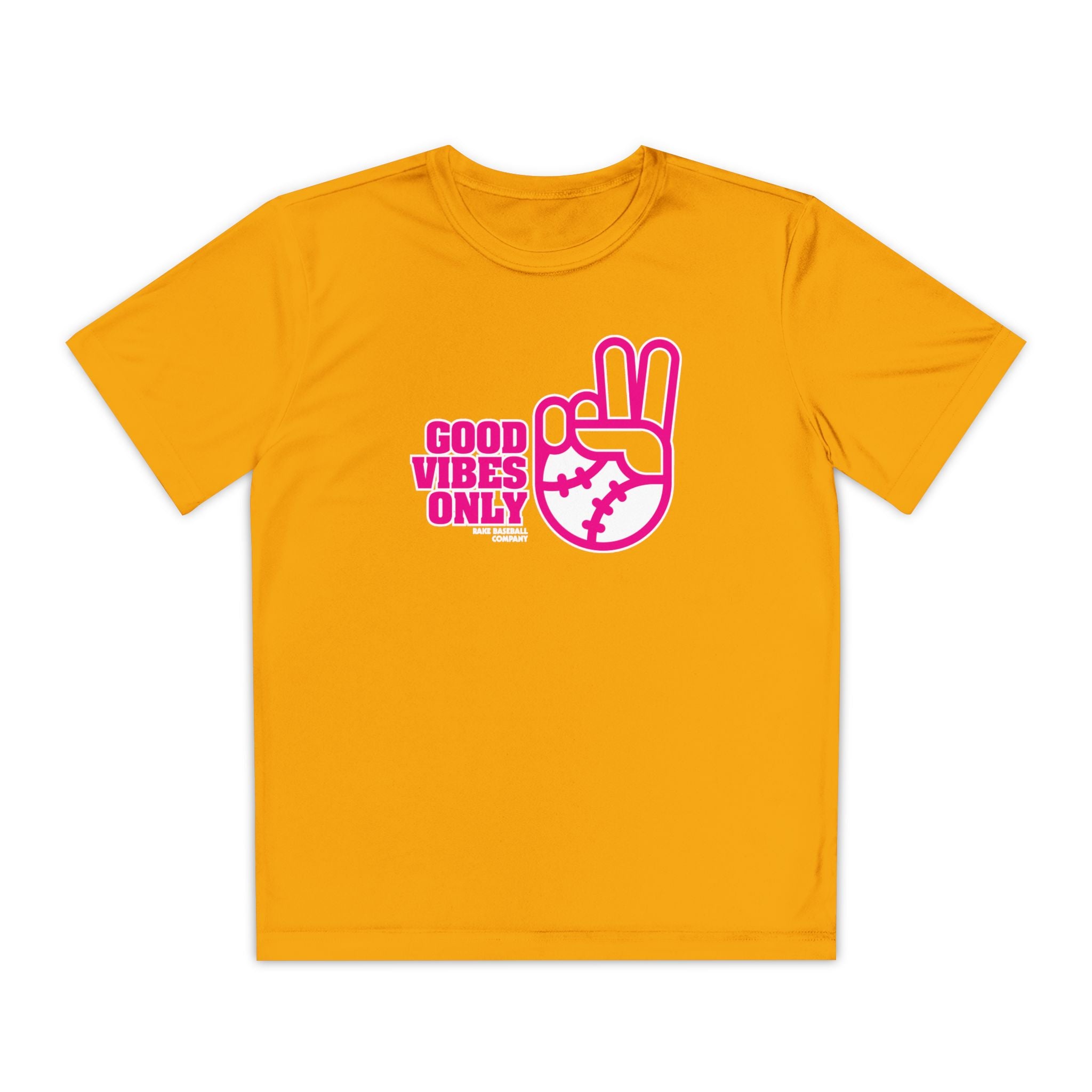 Kids Good Vibes Only Dry Fit Tee - Rake Baseball Company - RAKE BASEBALL | BASEBALL T-SHIRT | BASEBALL CLOTHING | GOOD VIBES ONLY