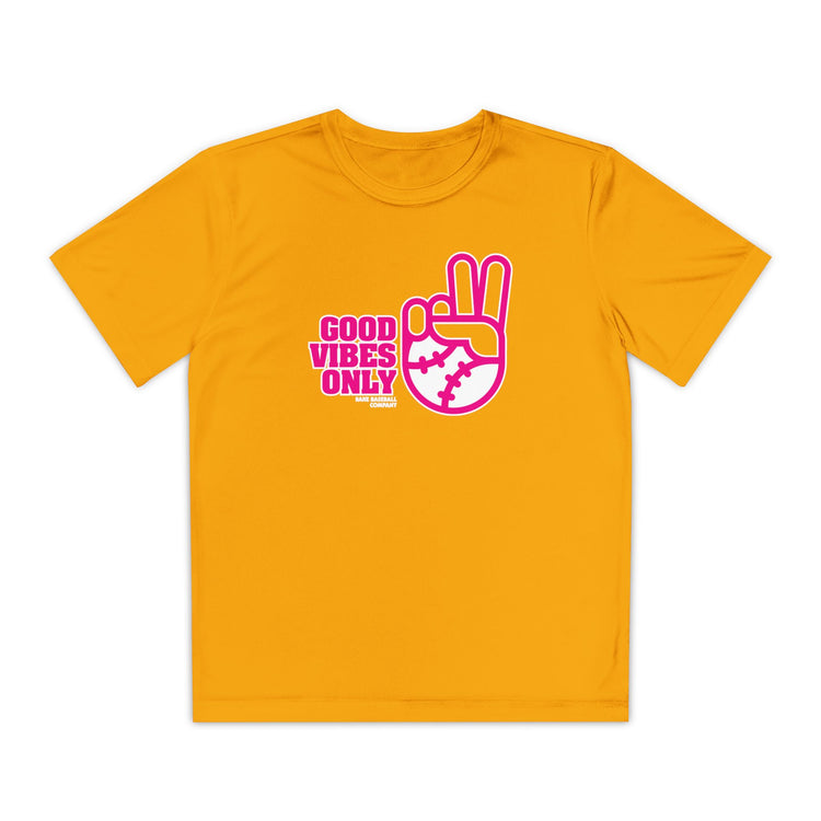 Kids Good Vibes Only Dry Fit Tee - Rake Baseball Company - RAKE BASEBALL | BASEBALL T-SHIRT | BASEBALL CLOTHING | GOOD VIBES ONLY