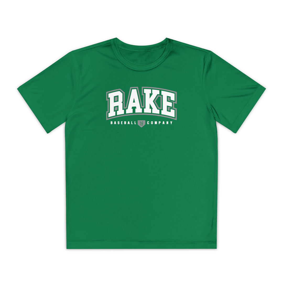 Kids Rake Collegiate Dry Fit Tee - Rake Baseball Company - RAKE BASEBALL | BASEBALL T-SHIRT | BASEBALL CLOTHING | GOOD VIBES ONLY