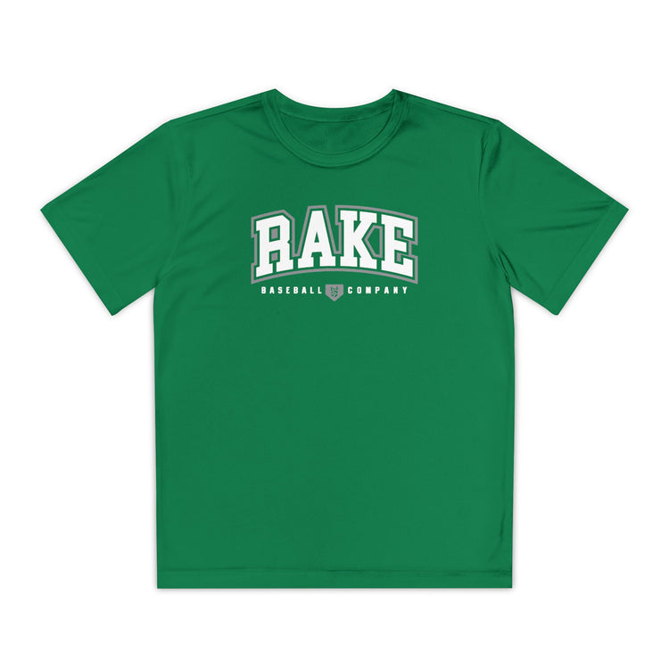 Kids Rake Collegiate Dry Fit Tee - Rake Baseball Company - RAKE BASEBALL | BASEBALL T-SHIRT | BASEBALL CLOTHING | GOOD VIBES ONLY