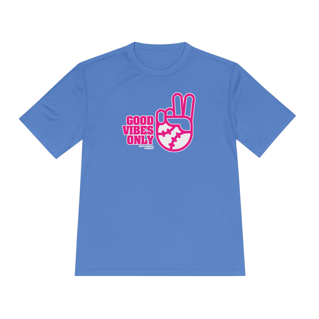 Good Vibes Only Dry Fit Tee - Rake Baseball Company - RAKE BASEBALL | BASEBALL T-SHIRT | BASEBALL CLOTHING | GOOD VIBES ONLY