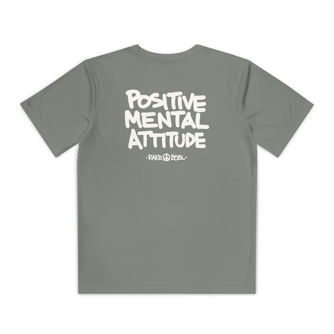 Kids Positive Mental Attitude Dry Fit Tee - Rake Baseball Company - RAKE BASEBALL | BASEBALL T-SHIRT | BASEBALL CLOTHING | GOOD VIBES ONLY
