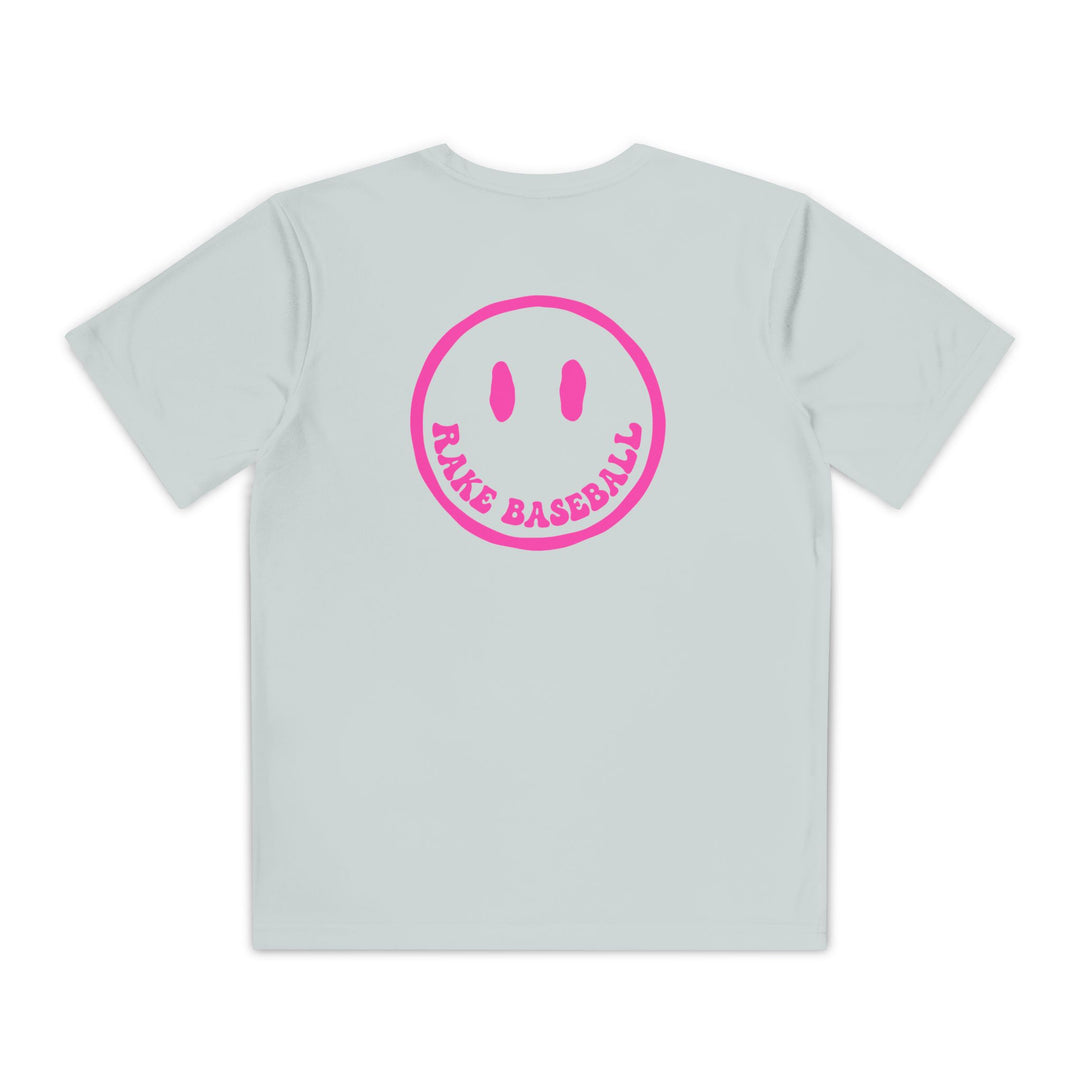 Kids Rake Smile Dry Fit Tee - Rake Baseball Company - RAKE BASEBALL | BASEBALL T-SHIRT | BASEBALL CLOTHING | GOOD VIBES ONLY