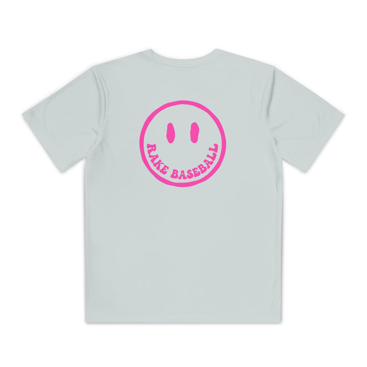 Kids Rake Smile Dry Fit Tee - Rake Baseball Company - RAKE BASEBALL | BASEBALL T-SHIRT | BASEBALL CLOTHING | GOOD VIBES ONLY