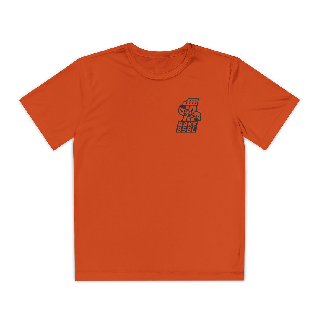 Kids One Percent Better Dry Fit Tee - Rake Baseball Company - RAKE BASEBALL | BASEBALL T-SHIRT | BASEBALL CLOTHING | GOOD VIBES ONLY