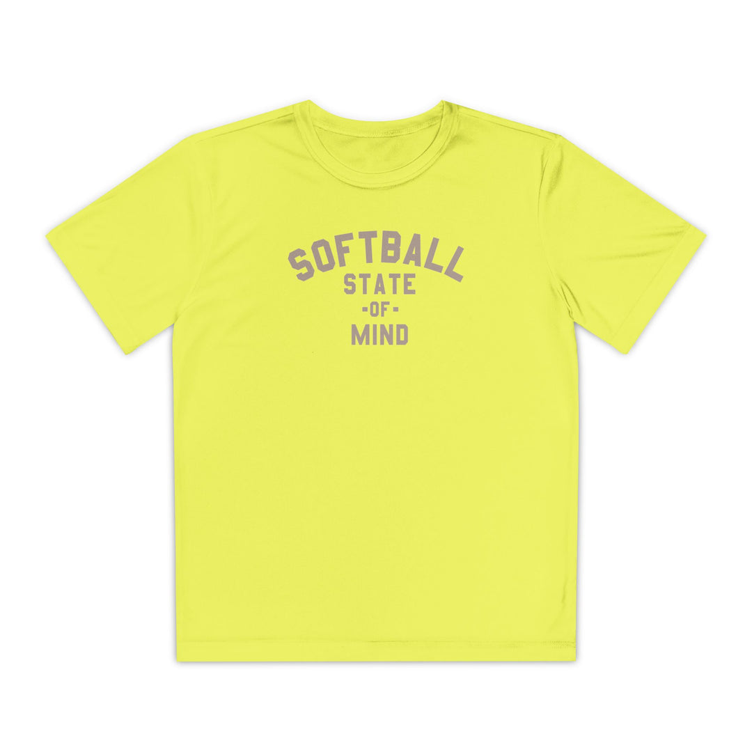Kids Softball State Of Mind Dry Fit Tee - Rake Baseball Company - RAKE BASEBALL | BASEBALL T-SHIRT | BASEBALL CLOTHING | GOOD VIBES ONLY