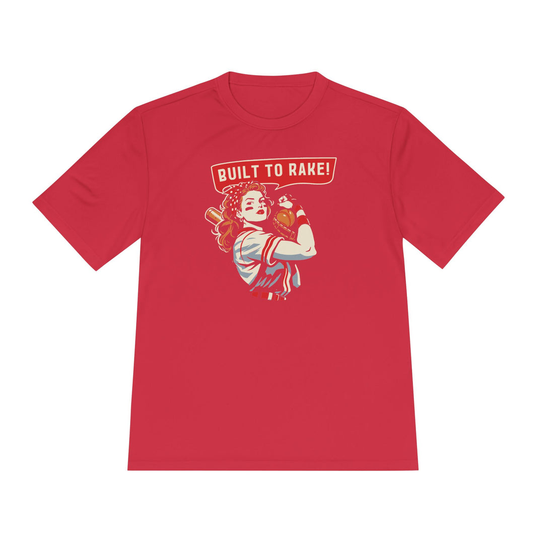 Built To Rake Softball Dry Fit Tee - Rake Baseball Company - RAKE BASEBALL | BASEBALL T-SHIRT | BASEBALL CLOTHING | GOOD VIBES ONLY