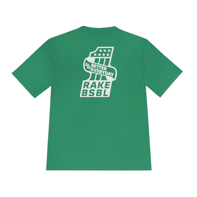 One Percent Better Dry Fit Tee - Rake Baseball Company - RAKE BASEBALL | BASEBALL T-SHIRT | BASEBALL CLOTHING | GOOD VIBES ONLY