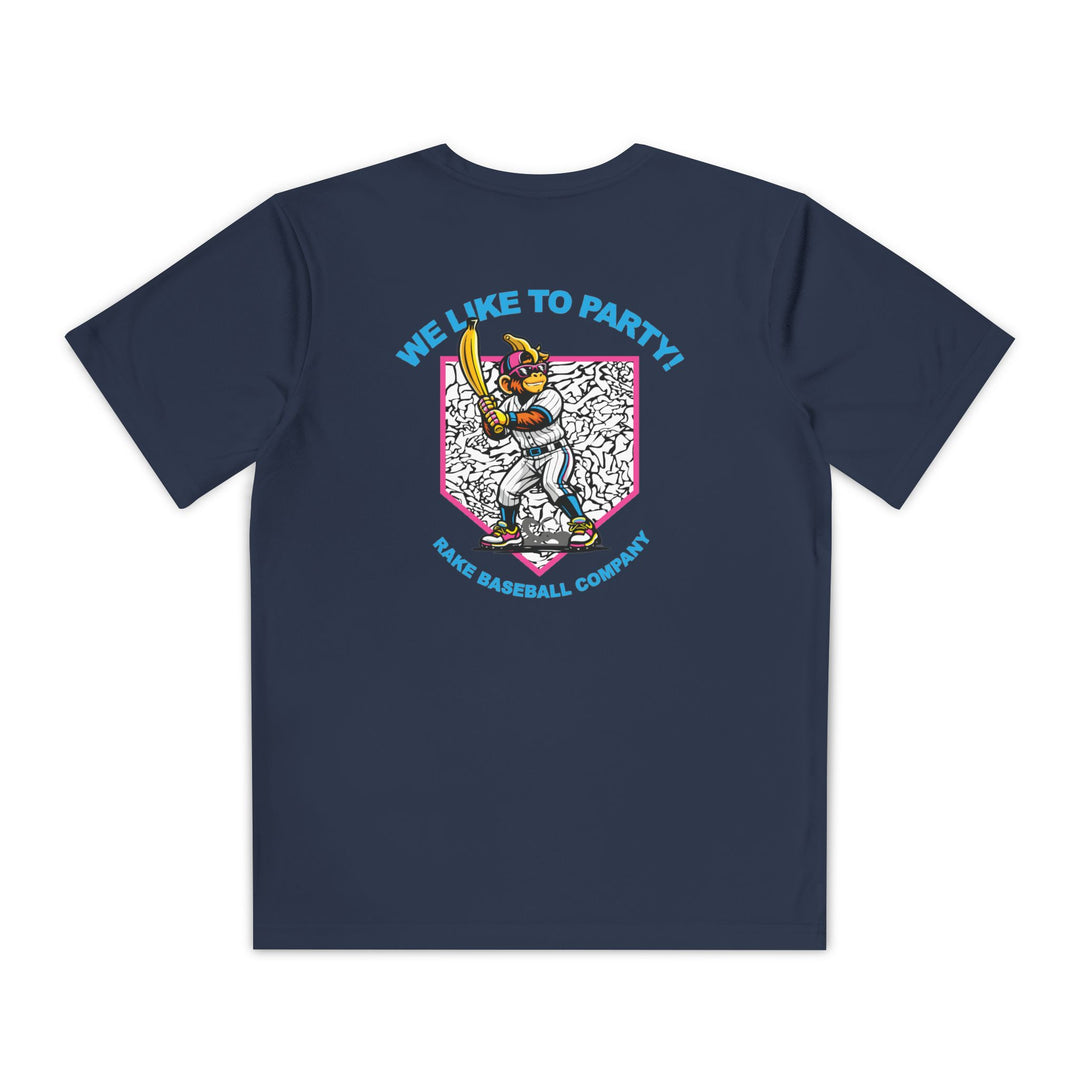 Kids Party Animals Inspired Dry Fit Tee - Rake Baseball Company - RAKE BASEBALL | BASEBALL T-SHIRT | BASEBALL CLOTHING | GOOD VIBES ONLY
