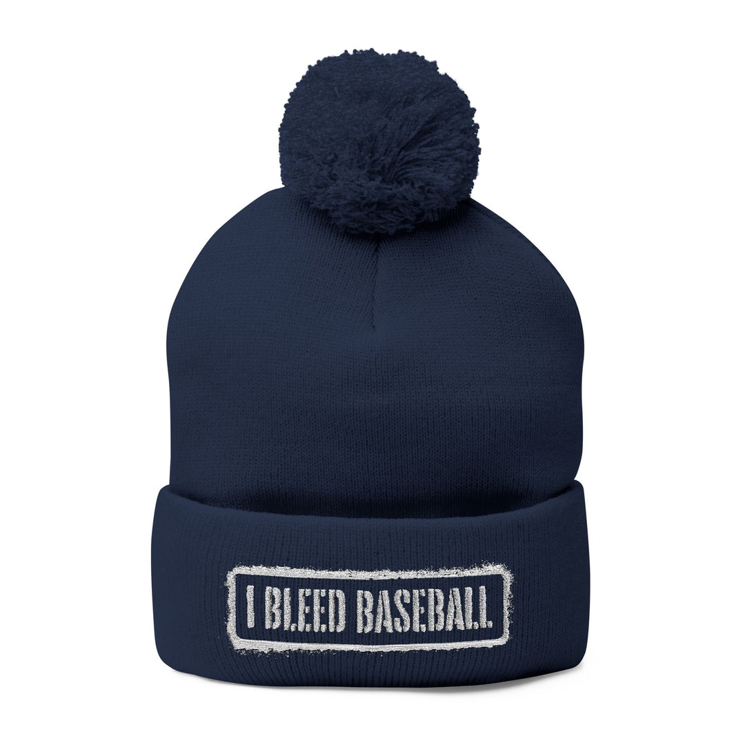 I Bleed Baseball Pom-Pom Beanie