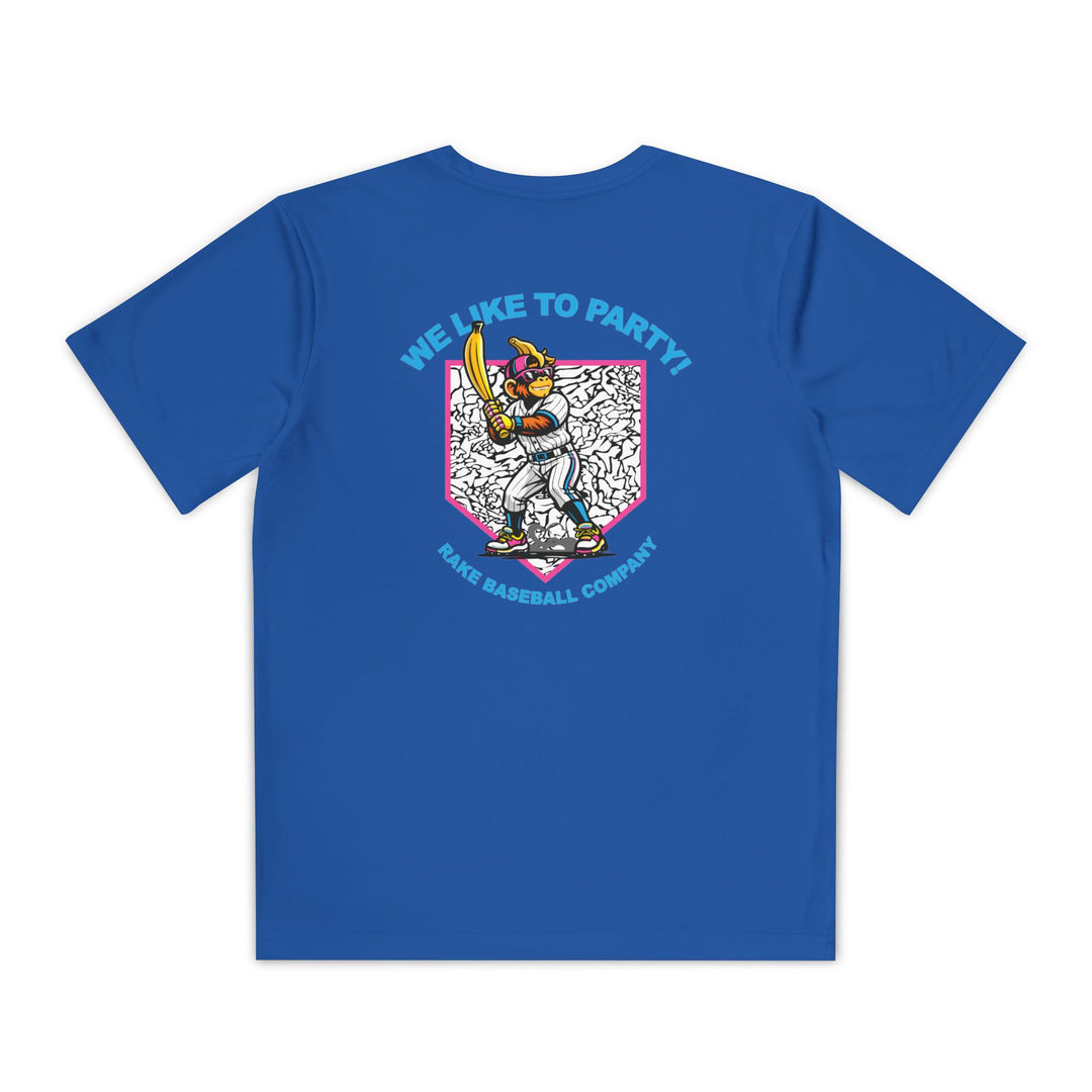 Kids Party Animals Inspired Dry Fit Tee - Rake Baseball Company - RAKE BASEBALL | BASEBALL T-SHIRT | BASEBALL CLOTHING | GOOD VIBES ONLY