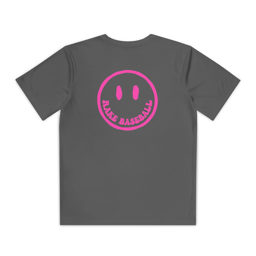Kids Rake Smile Dry Fit Tee - Rake Baseball Company - RAKE BASEBALL | BASEBALL T-SHIRT | BASEBALL CLOTHING | GOOD VIBES ONLY