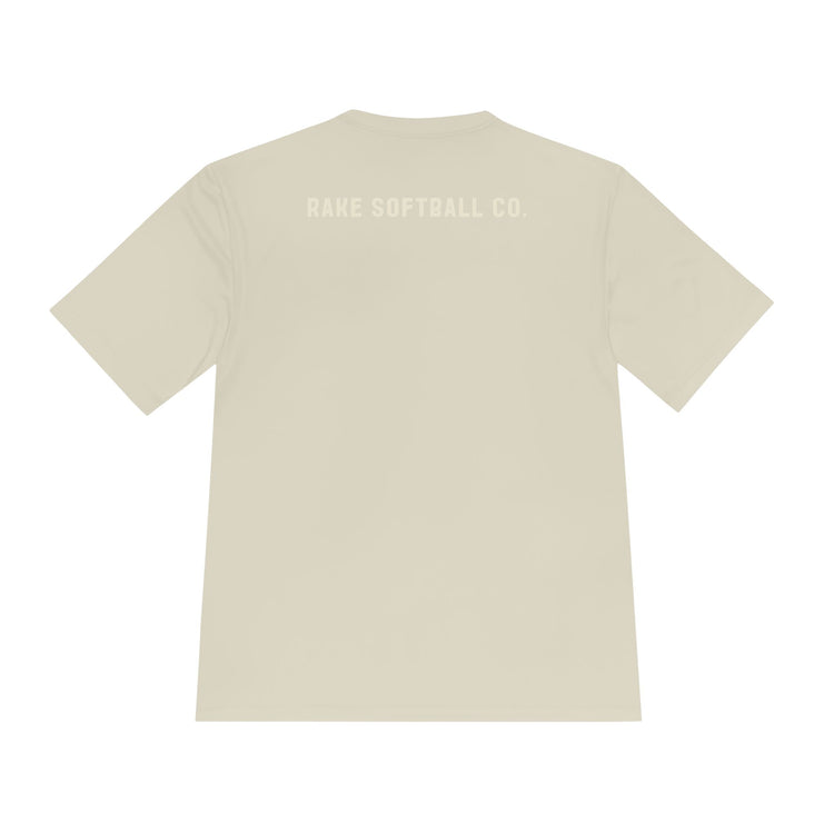 Built To Rake Softball Dry Fit Tee - Rake Baseball Company - RAKE BASEBALL | BASEBALL T-SHIRT | BASEBALL CLOTHING | GOOD VIBES ONLY