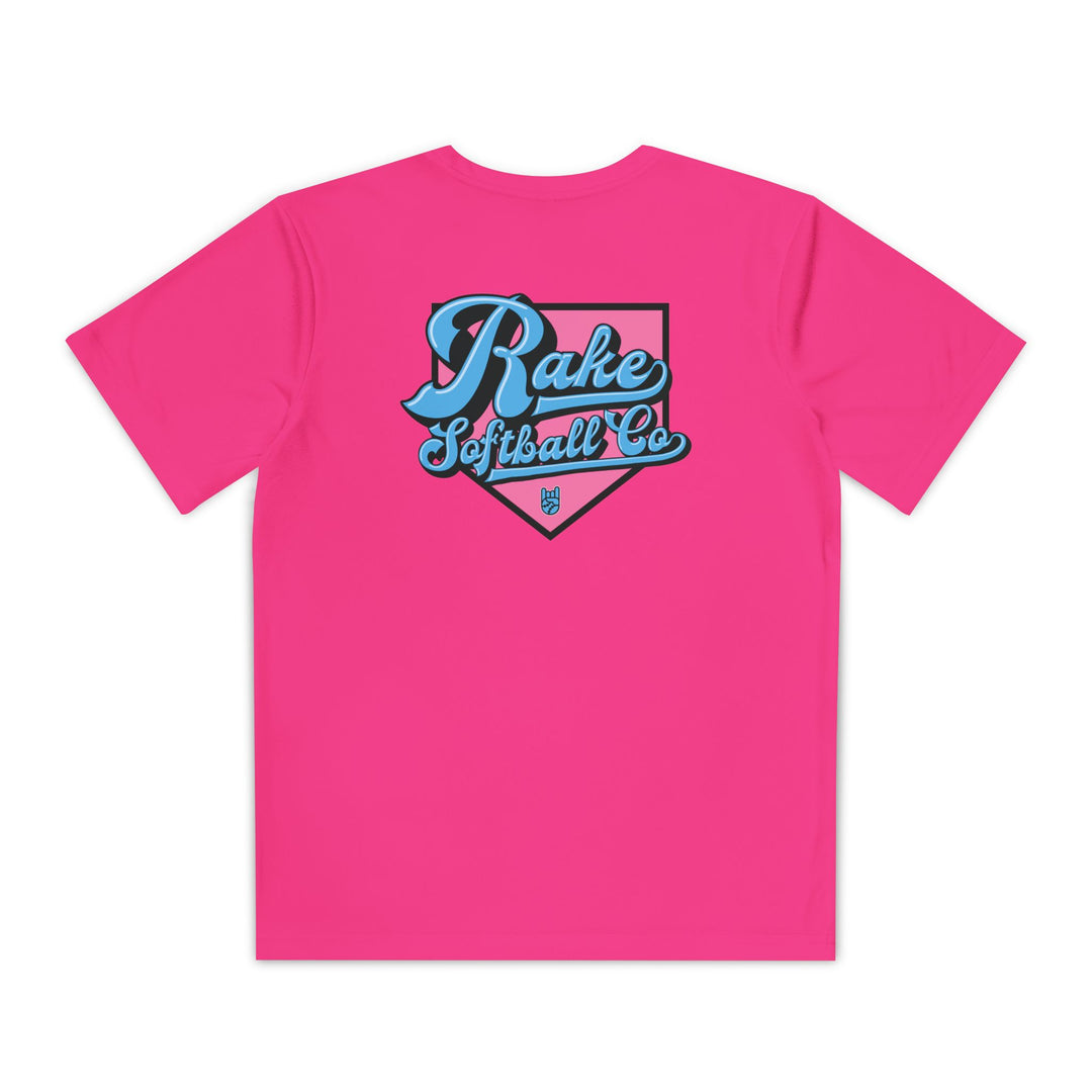 Kids Rake Softball Co. Dry Fit Tee - Rake Baseball Company - RAKE BASEBALL | BASEBALL T-SHIRT | BASEBALL CLOTHING | GOOD VIBES ONLY