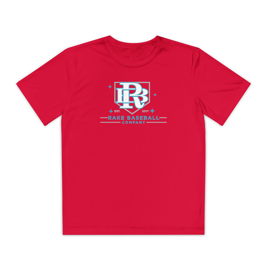 Kids Rake Baseball Homeplate Tee Dry Fit Tee - Rake Baseball Company - RAKE BASEBALL | BASEBALL T-SHIRT | BASEBALL CLOTHING | GOOD VIBES ONLY