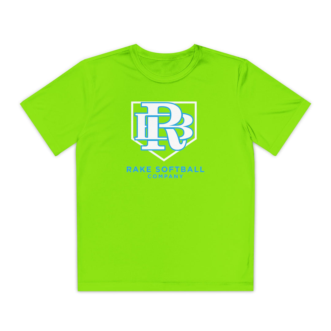 Kids RB Homeplate Softball Dry Fit Tee - Rake Baseball Company - RAKE BASEBALL | BASEBALL T-SHIRT | BASEBALL CLOTHING | GOOD VIBES ONLY