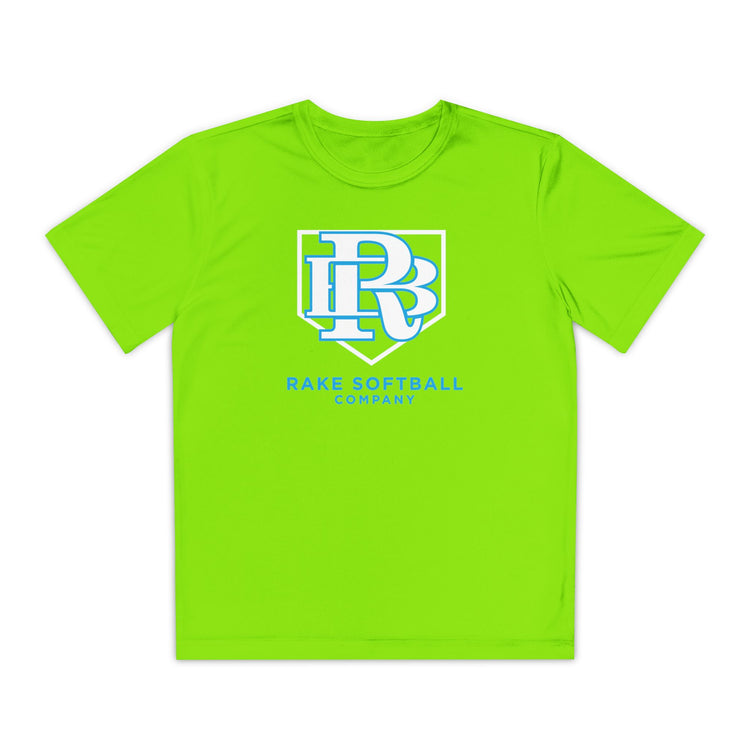 Kids RB Homeplate Softball Dry Fit Tee - Rake Baseball Company - RAKE BASEBALL | BASEBALL T-SHIRT | BASEBALL CLOTHING | GOOD VIBES ONLY