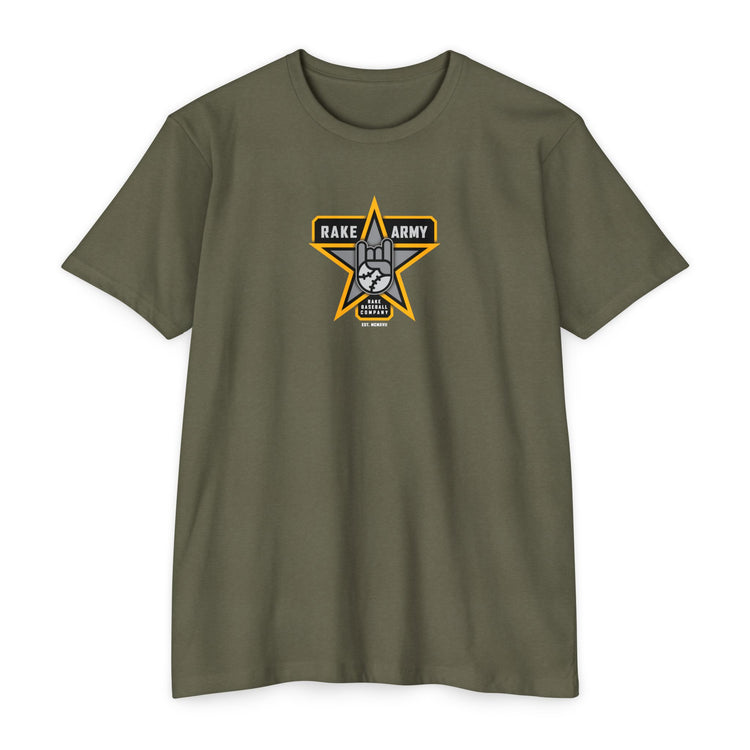 Rake Army Tee - Rake Baseball Company - RAKE BASEBALL | BASEBALL T-SHIRT | BASEBALL CLOTHING | GOOD VIBES ONLY