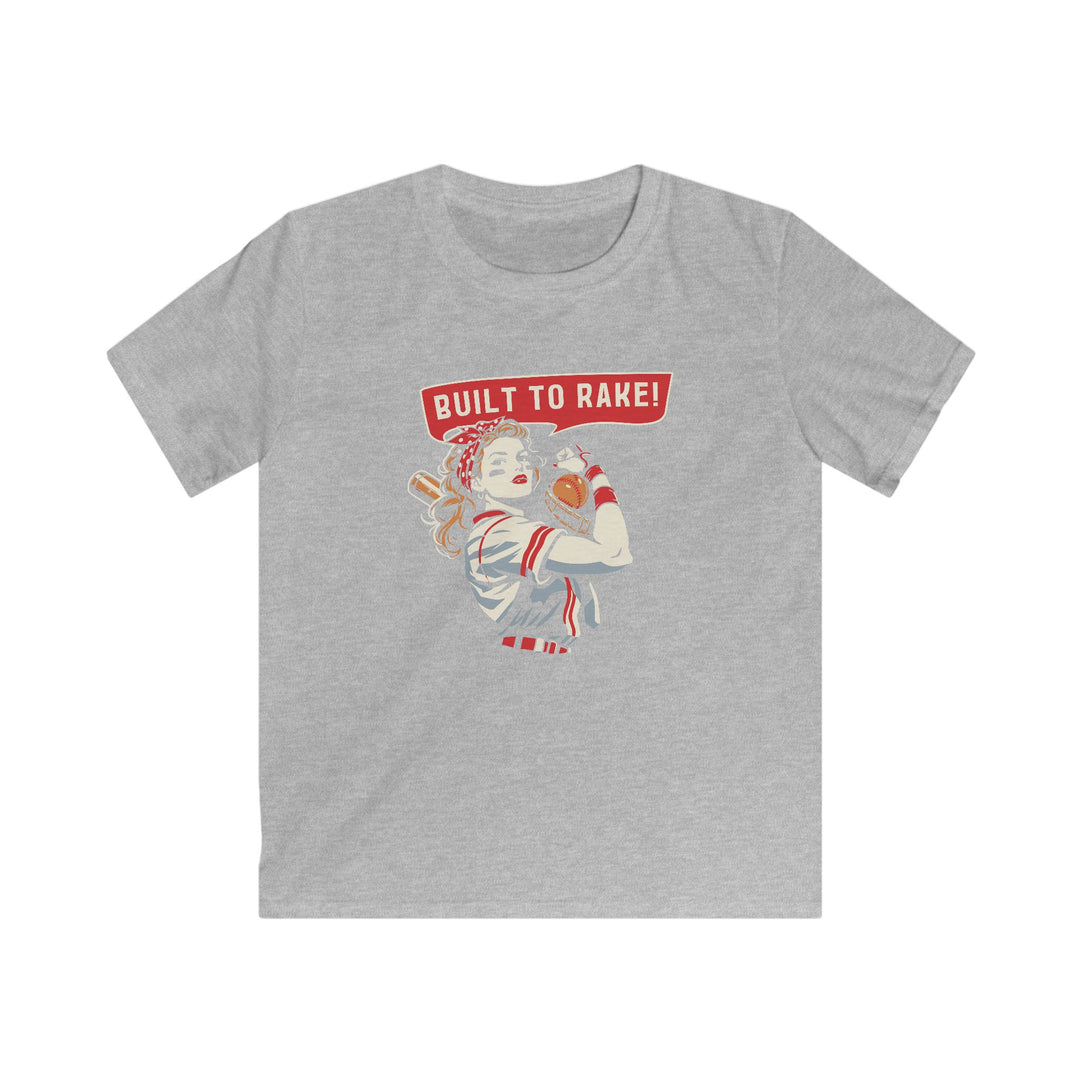 Kids Built To Rake Softball Tee - Rake Baseball Company - RAKE BASEBALL | BASEBALL T-SHIRT | BASEBALL CLOTHING | GOOD VIBES ONLY
