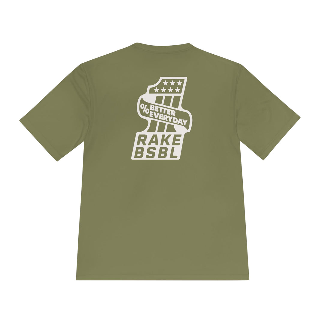 One Percent Better Dry Fit Tee - Rake Baseball Company - RAKE BASEBALL | BASEBALL T-SHIRT | BASEBALL CLOTHING | GOOD VIBES ONLY