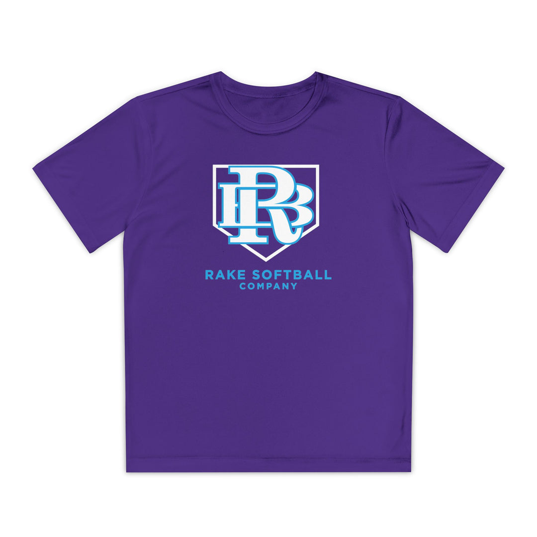 Kids RB Homeplate Softball Dry Fit Tee - Rake Baseball Company - RAKE BASEBALL | BASEBALL T-SHIRT | BASEBALL CLOTHING | GOOD VIBES ONLY
