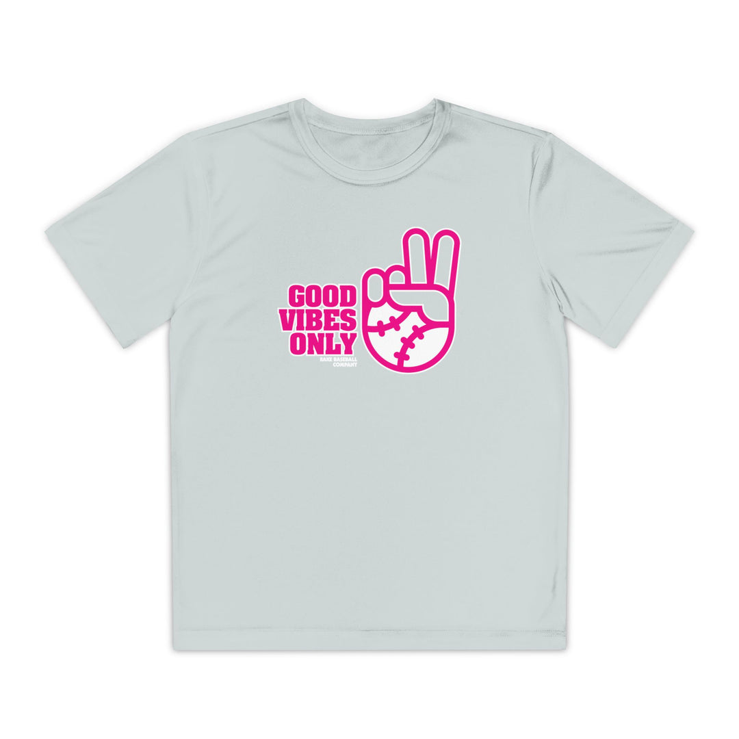 Kids Good Vibes Only Dry Fit Tee - Rake Baseball Company - RAKE BASEBALL | BASEBALL T-SHIRT | BASEBALL CLOTHING | GOOD VIBES ONLY