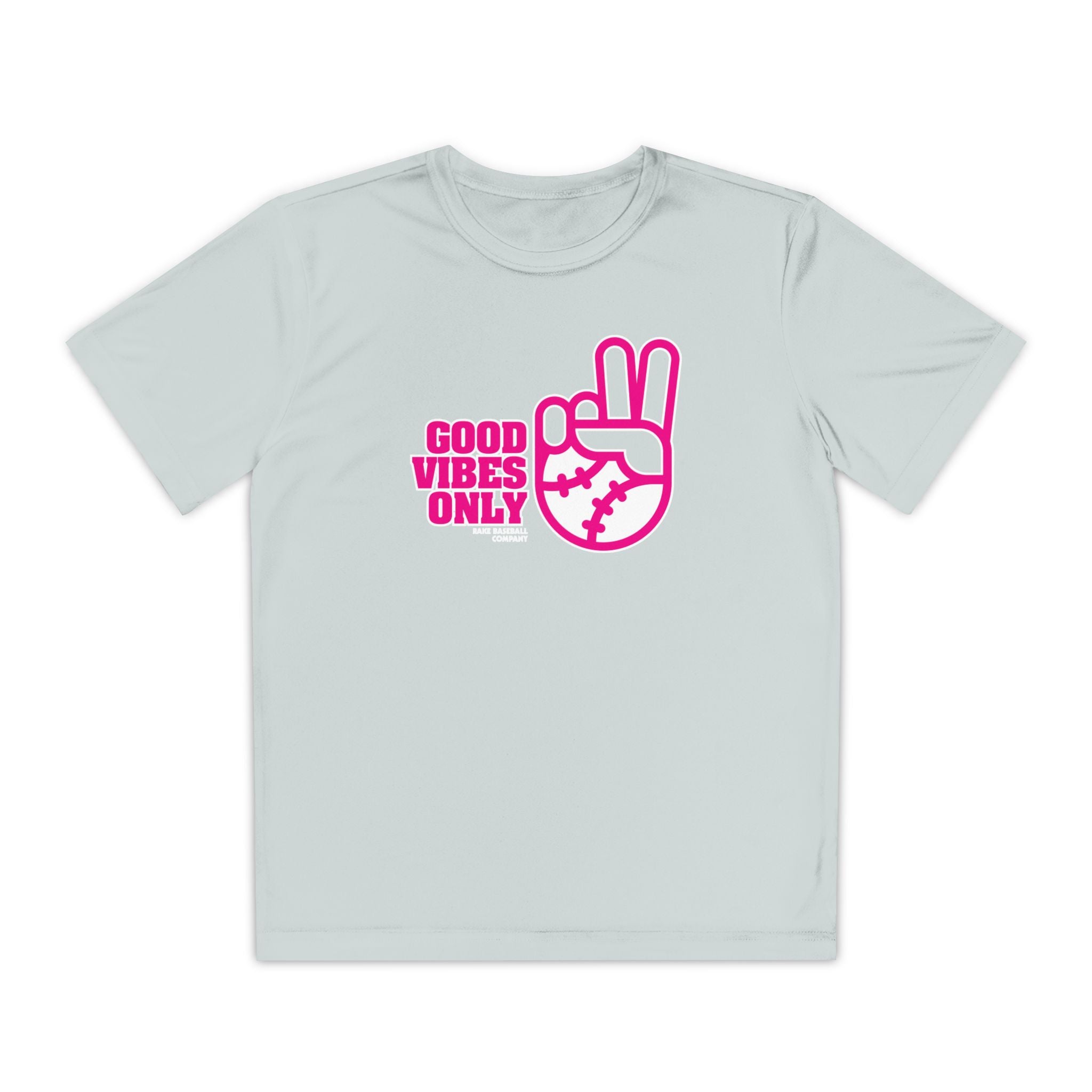 Kids Good Vibes Only Dry Fit Tee - Rake Baseball Company - RAKE BASEBALL | BASEBALL T-SHIRT | BASEBALL CLOTHING | GOOD VIBES ONLY