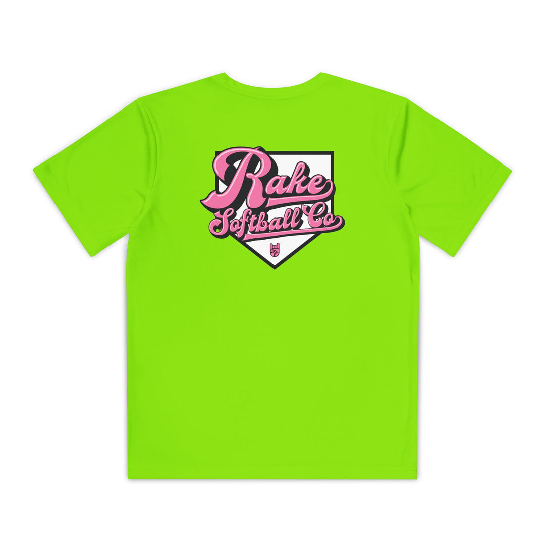 Kids Rake Softball Co. Dry Fit Tee - Rake Baseball Company - RAKE BASEBALL | BASEBALL T-SHIRT | BASEBALL CLOTHING | GOOD VIBES ONLY